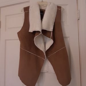 Suede and fir lined vest